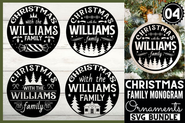 Christmas Family Monogram SVG Bundle SVG DESIGNISTIC 