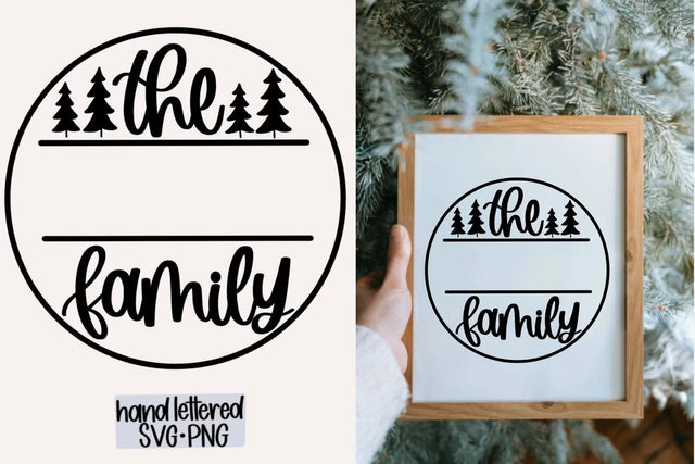 Christmas family monogram SVG, Hand Lettered SVG SVG AnitaAlyiaLettering 