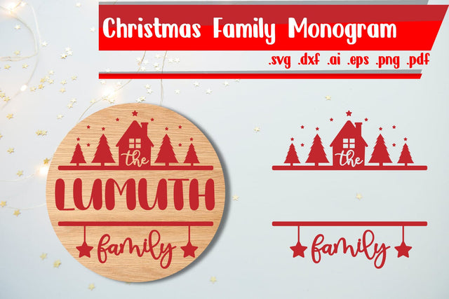 Christmas Family monogram SVG zafrans studio 