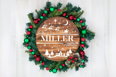 Christmas Family Name Door Sign SVG Pack SVG Feya's Fonts and Crafts 