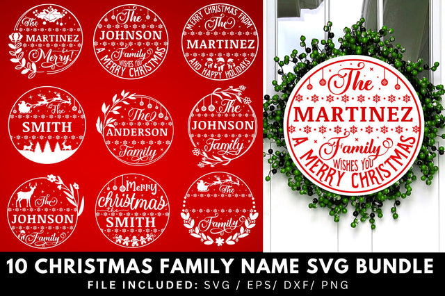 Christmas Family Name SVG Pack Bundle SVG Regulrcrative 