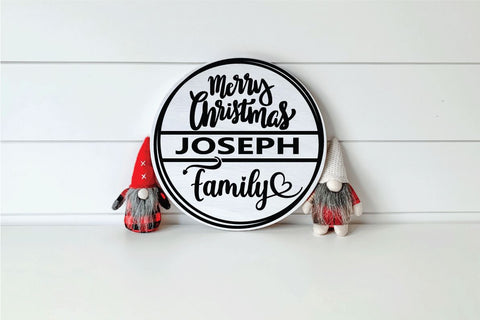 Christmas family name svg,family monogram,christmas family sign svg, christmas tree family svg, handlettered svg, family christmas svg, family ornament svg, round monogram,round svg,round sign SVG BB Type Studios 