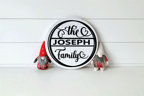 Christmas family name svg,family monogram,christmas family sign svg, christmas tree family svg, handlettered svg, family christmas svg, family ornament svg, round monogram,round svg,round sign SVG BB Type Studios 