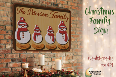 Christmas Family Sign Laser Cut. Merry Christmas SVG. SVG Evgenyia Guschina 