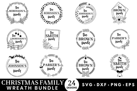 Christmas Family Wreath SVG Bundle SVG CraftLabSVG 