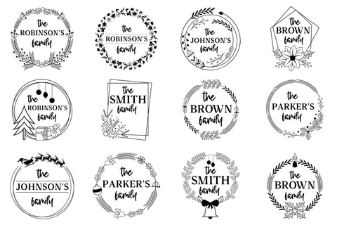 Christmas Family Wreath SVG Bundle SVG CraftLabSVG 