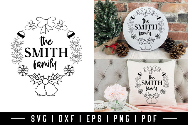 Christmas Family Wreath SVG Design SVG CraftLabSVG 