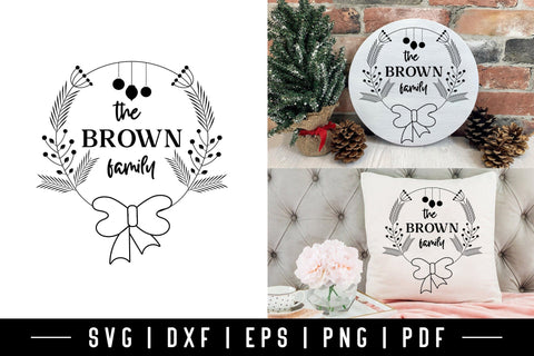 Christmas Family Wreath SVG Design SVG CraftLabSVG 
