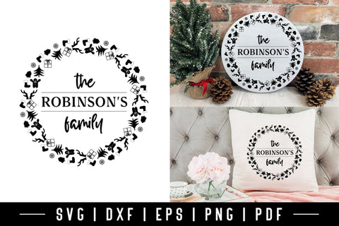 Christmas Family Wreath SVG Design SVG CraftLabSVG 