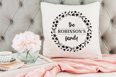 Christmas Family Wreath SVG Design SVG CraftLabSVG 