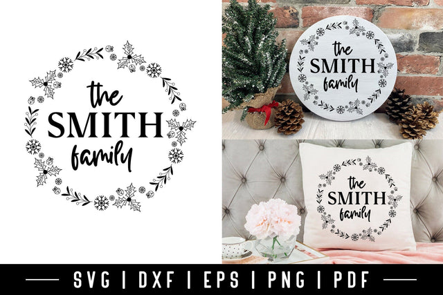 Christmas Family Wreath SVG Design SVG CraftLabSVG 