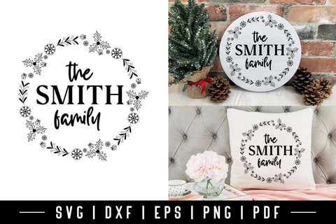 Christmas Family Wreath SVG Design SVG CraftLabSVG 