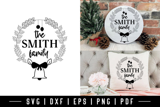 Christmas Family Wreath SVG Design SVG CraftLabSVG 