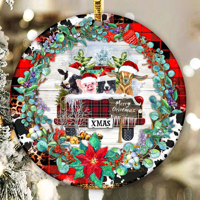 Christmas Farm Animals Ornament Png, Round Christmas Ornament, PNG Instant Download, Xmas Ornament Sublimation Designs Downloads Sublimation CaldwellArt 