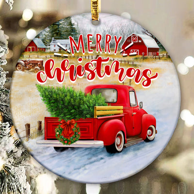 Christmas Farm Reindeer and Truck Ornament Png, Round Christmas Ornament, PNG Instant Download, Xmas Ornament Sublimation Designs Downloads Sublimation CaldwellArt 