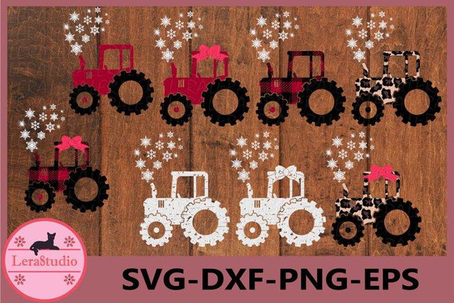 Christmas Farm Tractor Svg SVG Lerastudio 
