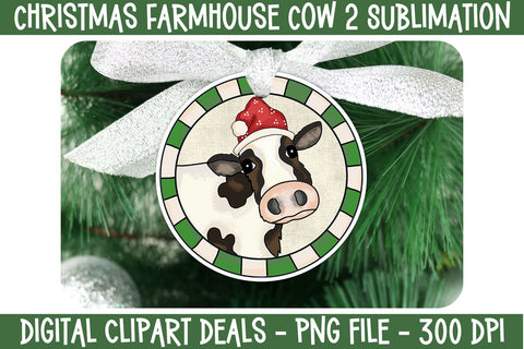 Christmas Farmhouse Cow Style 2 Design for Sublimation Sublimation Digital Clipart Deals 