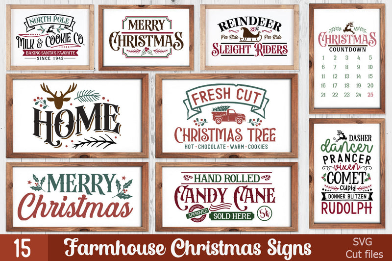 Christmas Farmhouse Making Sign Bundle SVG etcify 