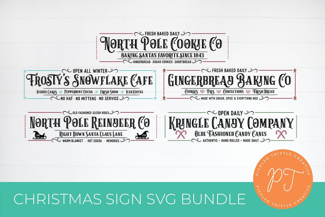 Christmas Farmhouse Sign Bundle SVG Pickled Thistle Creative 