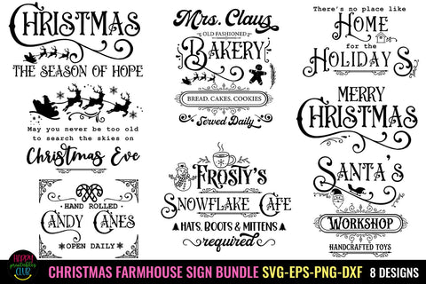 Christmas Farmhouse Sign SVG Bundle I Farmhouse Sign SVG SVG Happy Printables Club 