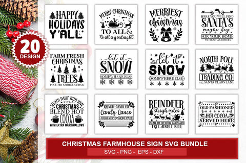Christmas farmhouse Sign SVG Bundle.Farmhouse Christmas Pillow SVG Bundle, Christmas Song Svg, SVG Designangry 