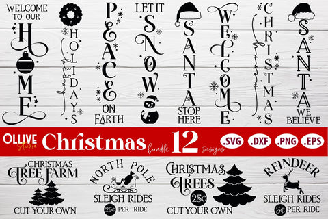 Christmas Farmhouse Signs SVG | Christmas SVG SVG Ollive Studio 