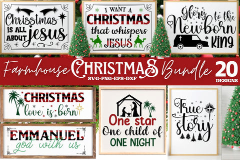 Christmas Farmhouse SVG Bundle SVG DESIGNISTIC 