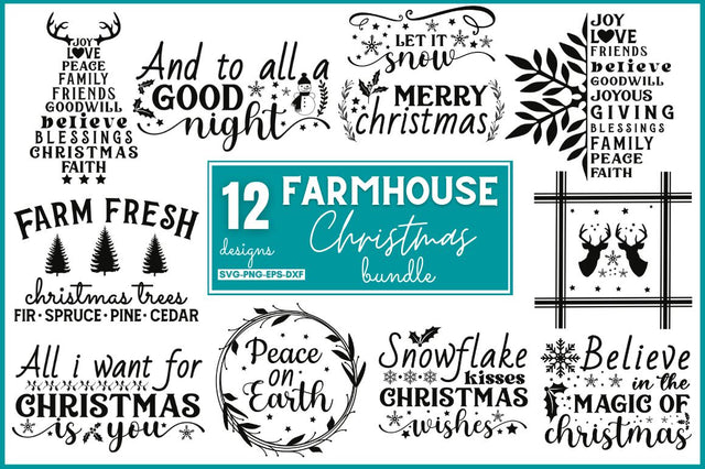 Christmas Farmhouse SVG Bundle SVG DESIGNISTIC 