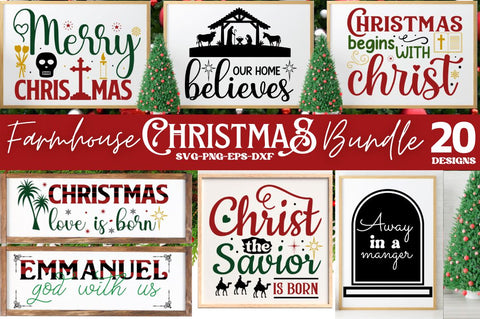 Christmas Farmhouse SVG Bundle SVG DESIGNISTIC 