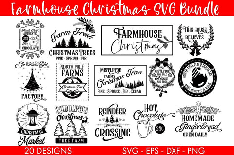 Christmas Farmhouse Vintage Signs SVG Bundle SVG Freeling Design House 