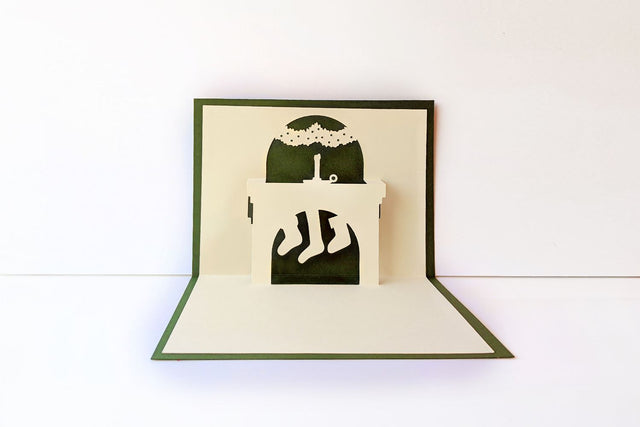 Christmas Fireplace Pop Up Card SVG 3D Paper Risa Rocks It 