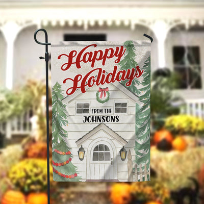Christmas Flag, Personalized Garden Flag, Welcome Flag, Merry Christmas House Flag, Christmas Decor 12x18 Garden Flag Sublimation CaldwellArt 