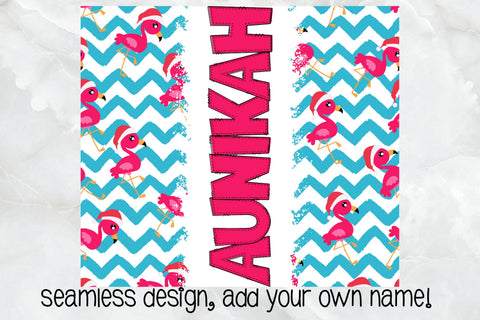 Christmas Flamingo Tumbler Wrap With Matching Alphabet PNG SVG Crafty Mama Studios 