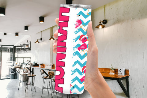 Christmas Flamingo Tumbler Wrap With Matching Alphabet PNG SVG Crafty Mama Studios 