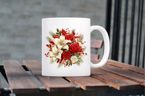 Christmas Flower Bouquet Clipart Sublimation Regulrcrative 