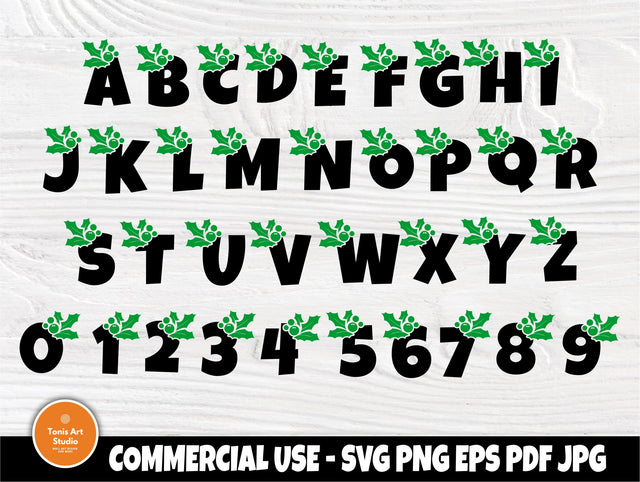Christmas font SVG | Christmas alphabet svg | Christmas letters svg | Christmas svg | Letters and numbers CUT FILES | Svg Cricut files SVG TonisArtStudio 