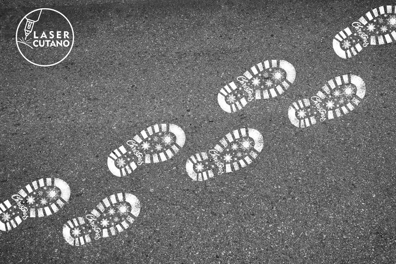 Christmas FOOTPRINT Paper Cut Template - So Fontsy
