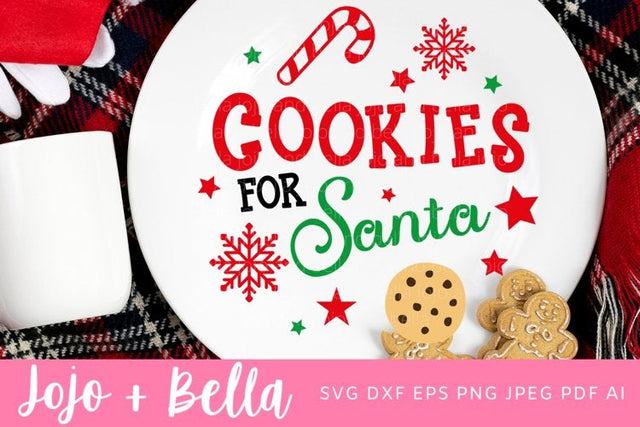 Christmas For Santa svg, Christmas Cookie Plate dxf, Christmas Cookie Plate png, Christmas Plate Svg, Christmas Svgs, Christmas Ornament svg, Christmas Sign Svg SVG Jojo&Bella 