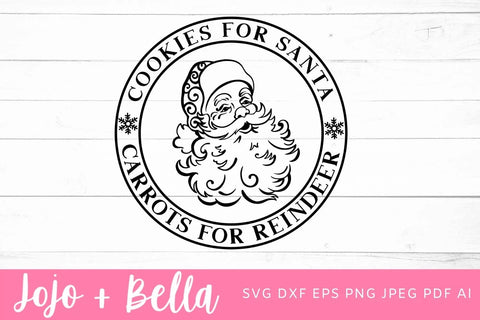 Christmas For Santa svg, Christmas Cookie Plate dxf, Christmas Cookie Plate png, Christmas Plate Svg, Christmas Svgs, Christmas Ornament svg, Christmas Sign Svg SVG Jojo&Bella 