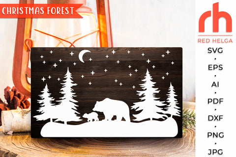 Christmas Forest SVG - Winter Bears Cut File SVG RedHelgaArt 