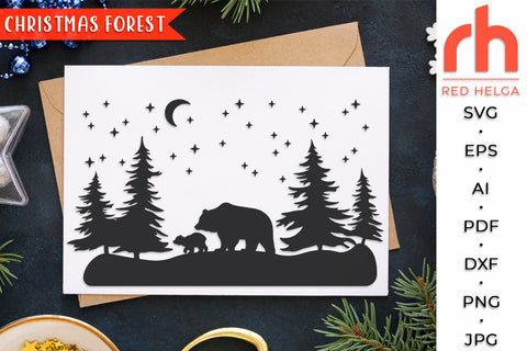 Christmas Forest SVG - Winter Bears Cut File SVG RedHelgaArt 