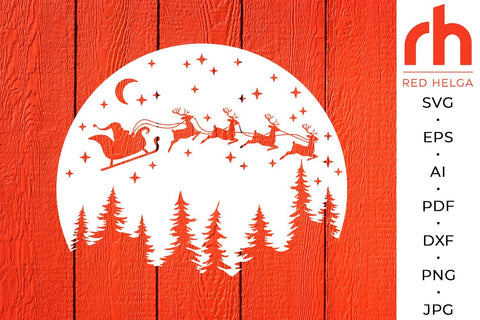 Christmas Forest SVG - Winter Scene Cut File SVG RedHelgaArt 