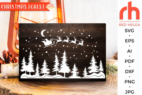 Christmas Forest SVG - Winter Scene Cut File SVG RedHelgaArt 