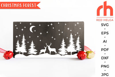 Christmas Forest SVG - Winter Scene Cut File SVG RedHelgaArt 