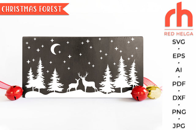 Christmas Forest SVG - Winter Scene Cut File SVG RedHelgaArt 