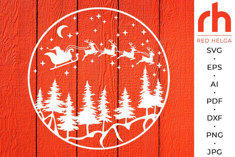 Christmas Forest SVG - Winter Scene Cut File SVG RedHelgaArt 