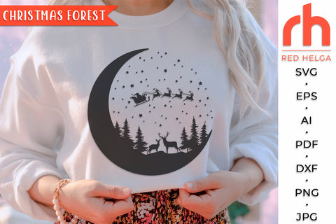 Christmas Forest SVG - Xmas Sign Cut File SVG RedHelgaArt 
