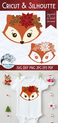 Christmas Fox SVG SVG Wispy Willow Designs 