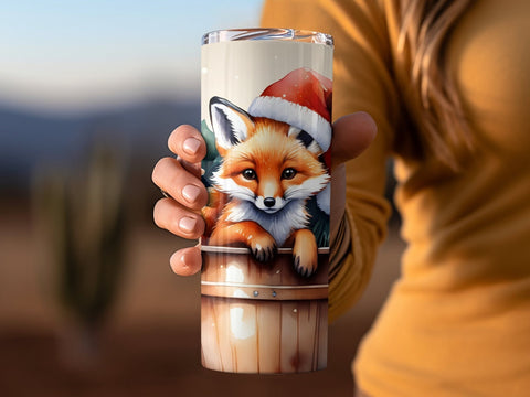 Christmas Fox Tumbler wrap PNG Sublimation Luvleigh Digitals 