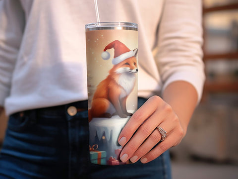 Christmas Fox tumbler wrap Sublimation Luvleigh Digitals 